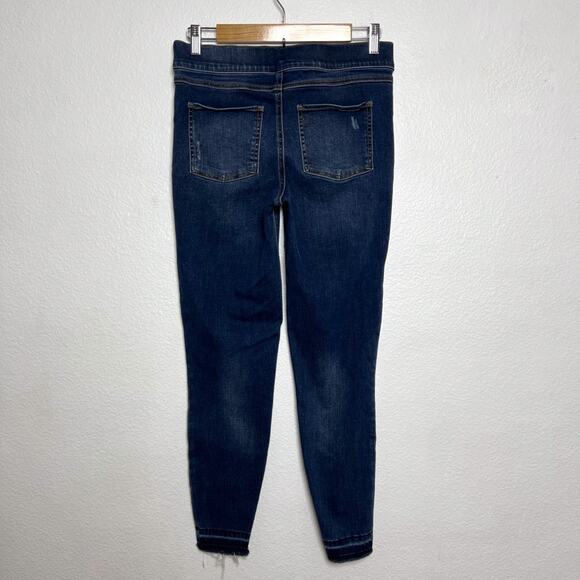 Spanx Medium Wash Distressed Ankle Skinny High Rise Jeans Size Medium - Picture 6 of 10
